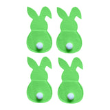 Maxbell 4x Easter Cutlery Bag Bunny Cutlery Holder Universal for Table Ornaments Green