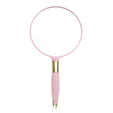 Max Portable Plastic Handheld Mirror for Vanity Makeup Home Salon Travel Pink