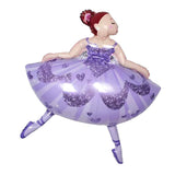Max Ballet Dancing Girl Foil Balloon Baby Shower Christening Party Decor Purple