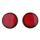 Max 2 Pieces Round Reflectors Universal for Motorcycle ATV Dirt Bike Red