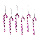 Maxbell 6x Christmas Tree Candy Cane Crutch Decoration Gift for New Year Xmas Home Rose red