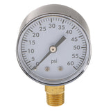 Max 1/4In NPT Side Mount 0-200psi,0-60psi Air Pressure Gauge Tester TS-50-60PSI