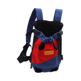 Maxbell Pet Cat Carrier Backpack Chest Bag with Shoulder Strap Adjustable for Hiking S Blue Red
