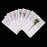 Maxbell 10pcs Dried Flowers Greeting Floral Thank You Cards Myosotis Purple