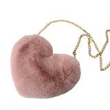 Maxbell Fashion Heart Shape Shoulder Bag Women Crossbody with Chain for Girls Party Light Pink