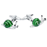 Maxbell Delicate Green Brass Snail Design Cufflinks 3D Animal Cuff Links Jewelry