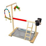 Maxbell Pet Parrot Perch Stand Wooden Lightweight for Cockatoo Training Climbing