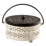 Max Portable Iron Mosquito Coil Holder + Handle & Lid Bronze Lid+Milky White Box