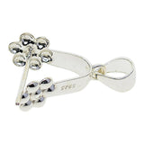 Maxbell S925 Sterling silver daisy flower 15mm Pinch Bails Connector  DIY Making 21mm