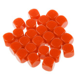 Maxbell Pack of 25pcs Opaque Orange Blank D6 Six Sided Dice Teaching Resources Party Supplies
