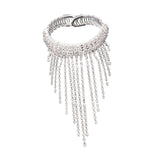 Maxbell Upper Arm Cuff Bracelet Tassel Chain Shining Rhinestone for Party