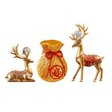 Maxbell Reindeer Figurines Resin Table Cabinet Bag Statue Vase for Gift Office Party Gold Vase