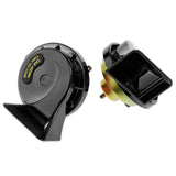 Max Maxb 2 Pieces 12V 115 dB Universal Car Snail Horns High Bass Basin Type Black