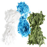 Max 30 Meters Artificial Fabric Leaf Garland Ribbon Trims Blue White Green