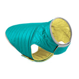 Maxbell Dog Winter Coat Adjustable Full Body Clothing Reversible Apparel Pet Clothes blue and yellow