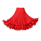 Max Ballroom Waltz Dance Swing Skirt Modern Tango Training Dress Costume Red