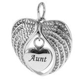 Maxbell Angel Wing Memorial Keepsake Ashes Urn Openable Pendant Necklace aunt