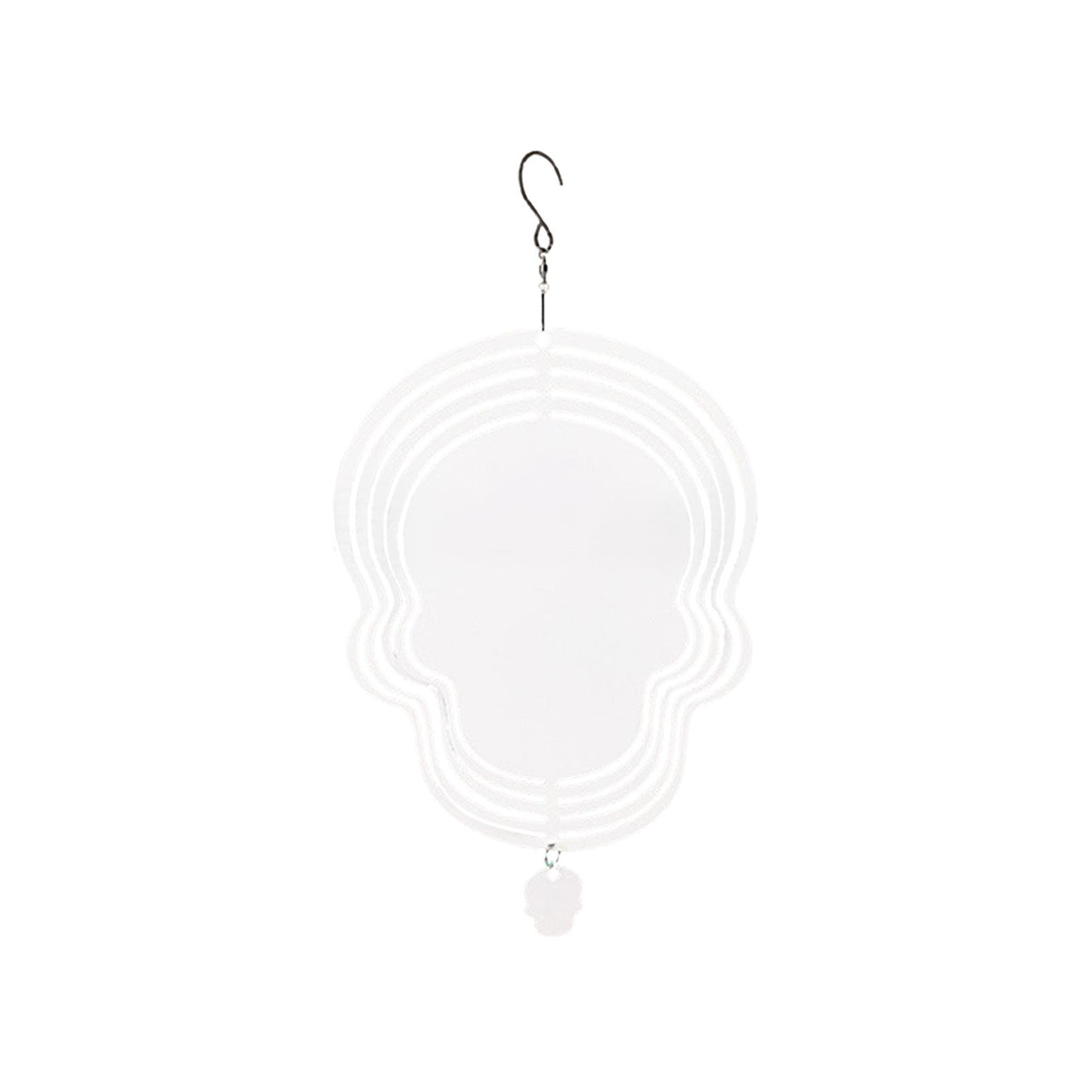 Maxbell Heat Sublimation Wind Chimes Blank, Metal Crafts Hollow Out Wind Turntable Skull