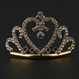 Maxbell Sparkling Rhinestone Mini Crown Tiara Comb Girl Princess Jewelry Gold