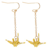 Maxbell Ear Studs Yellow Papercranes Clasp Ear Hook Drop Dangle Earrings Jewelry