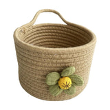 Maxbell Round Basket Flower Arrangement with Handle for Bedroom Party Indoor Outdoor Khaki