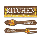 Maxbell Wall Decor Crafts Artwork Ornament Wooden Plaque for Coffee Entry Farmhouse Brown