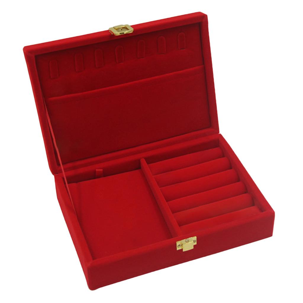 Maxbell Multi-Purpose Red Wedding Velvet Jewelry Display Case for Jewellery Type 2