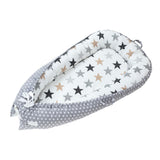 Max Maxb Foldable Travel Crib Baby Cotton Sleeping Baby Bassinet Bed Gray Star