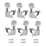 Maxbell 6x Guitar Tuning Pegs Sealed String Pegs for Classic Guitars Electric Guitar Argent 3L3R