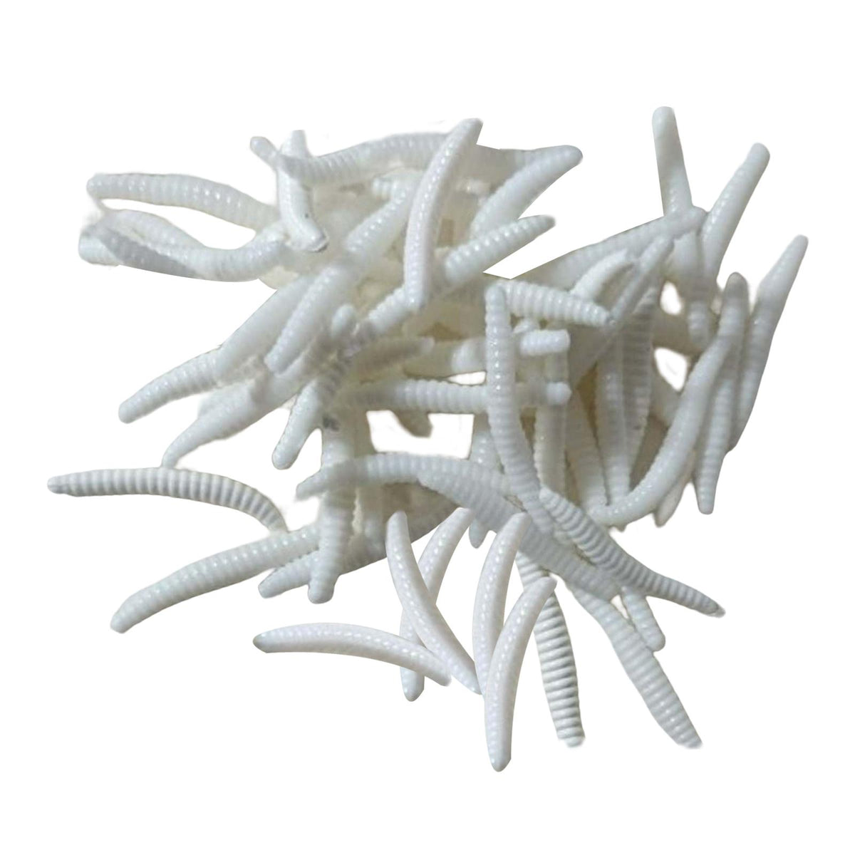 Maxbell 100x Maggot Grub Scary and Disgusting Halloween Birthday Gift white