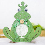 Maxbell Happy Easter Wooden Little Frogs Easter Holiday Table Decoration Green