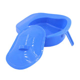 Maxbell Blue Bedpan Bed Pan with Lid Handle for Bedridden Patient Women Men