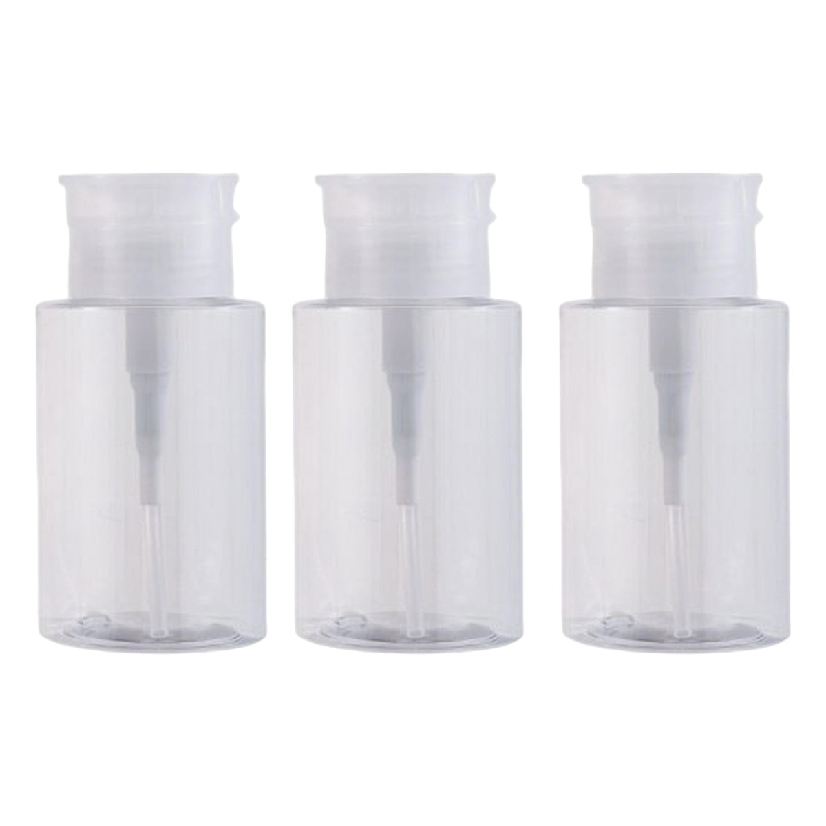 Maxbell 3x Push Down Pumping Bottle Dispenser Refillable Clear for Nail Polish 150ml