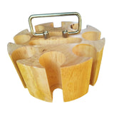 Maxbell Chip Carousel Case Round Sturdy with Handle Casino Token Case Chip Turntable brown