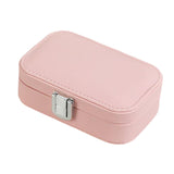 Maxbell Travel Jewelry Organizer PU Leather Portable for Jewelry Watch Necklace Pink