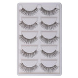 Maxbell 5 Pairs Handmade Natural False Eyelashes Messy Cross Eye Lashes White Stem