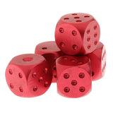 Max Aluminum Alloy Round Corner Metal Dice with Dots for D&D RPG MTG Red