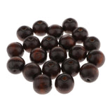 Maxbell 20 Pieces Coffee Wooden Round European Large Hole Beads Charms DIY Jewelry