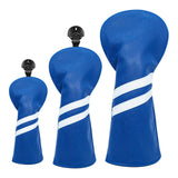 Maxbell 3x Golf Wood Head Cover Headcover with Interchangeable Number Tag Protector Blue