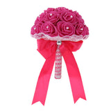 Maxbell Wedding Bride Artificial Foam Lace Flower Bouquet Wedding Decor Rose