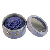 Max Finished Preserved Flower Round Hollow-out Leather Gift Box Violet