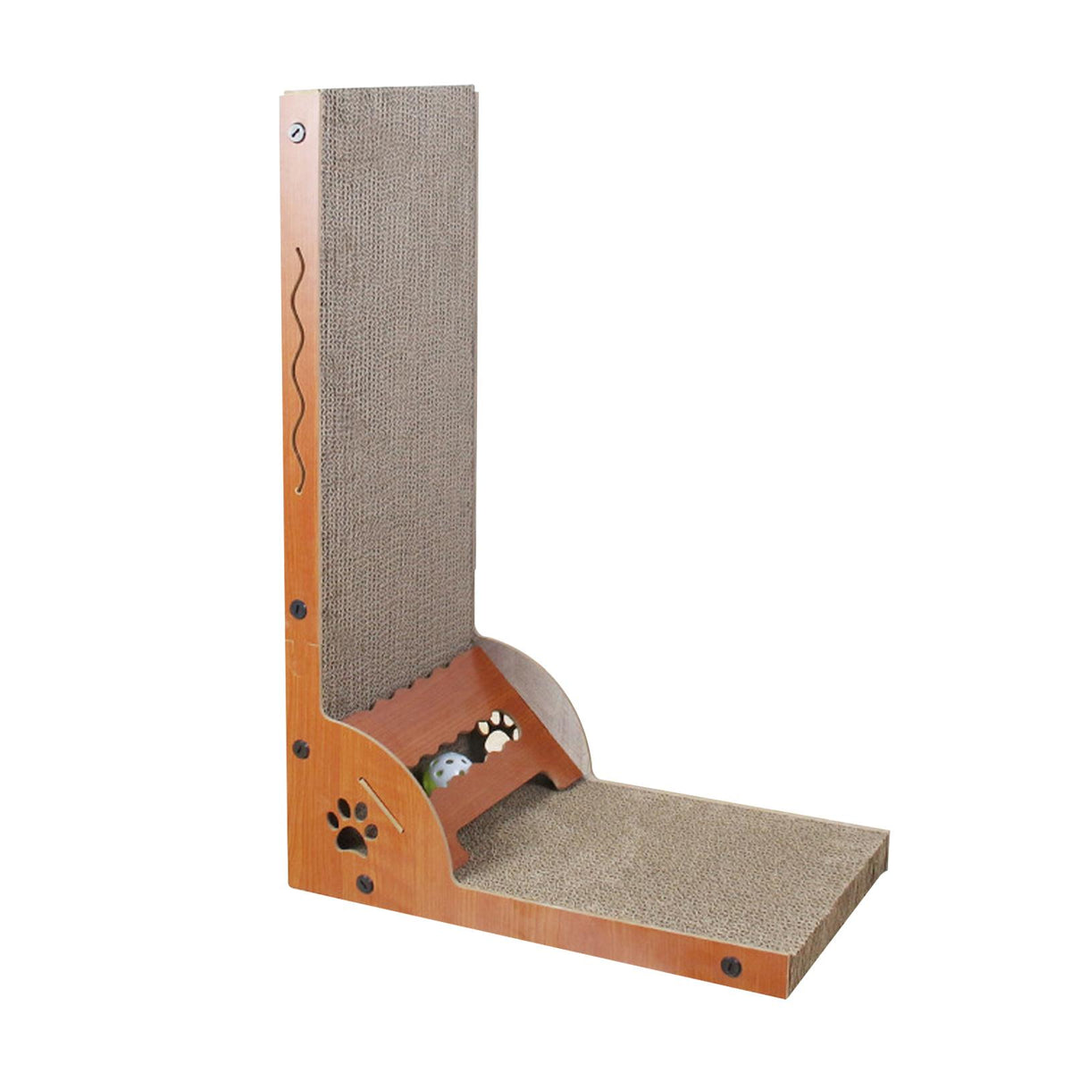 Maxbell Cat Scratcher with Ball Toy Vertical Cat Scratch Pad Furniture Protection Curved