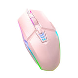 Maxbell USB Wired Mouse Silent Game Precise Positioning Ergonomic for Desktop Office Pink