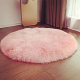 Max 80cm Soft Sheepskin Fluffy Skin Faux Fur Fake Rug Mat Rugs Light Pink