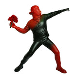 Maxbell Resin Sculpture People Flower Thrower Statue for Desktop Cabinet Living Room Green Red