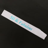 Max Gilding Blue Numbers Fabulous Satin Sash for Birthday Anniversary White 50