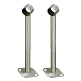 Max 2 Pieces Stainless Steel Bracket Clothes Rail Flange Base Holder  Φ32x250mm