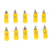 Max 10 pieces 4mm Banana Plug Socket Jack Banana Binding Post Connector Terminal  yellow