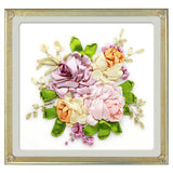 Max Ribbon Embroidery Kits DIY Flower Painting Kit Stamped Cross Stitch 05