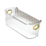 Maxbell Multifunctional Desktop Storage Basket Pet for Fridge Vanity Closet Shelf Transparent